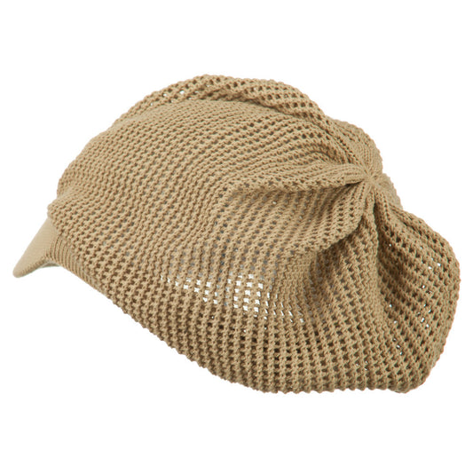 Big Size Mesh Deep Crown Visored Beanie