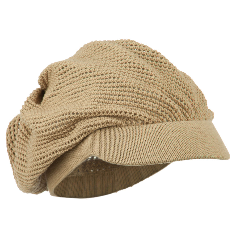 Big Size Mesh Deep Crown Visored Beanie