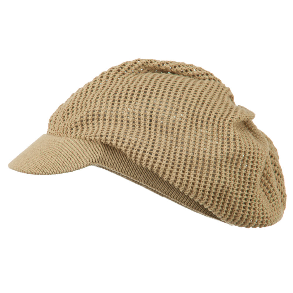 Big Size Mesh Deep Crown Visored Beanie