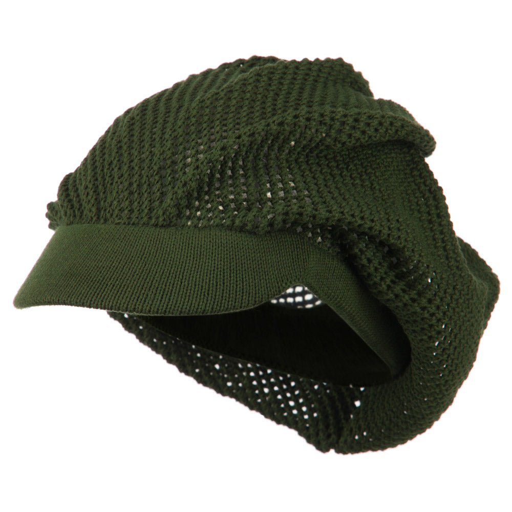 Big Size Mesh Deep Crown Visored Beanie