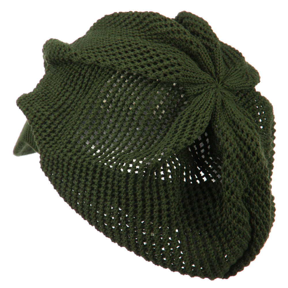 Big Size Mesh Deep Crown Visored Beanie