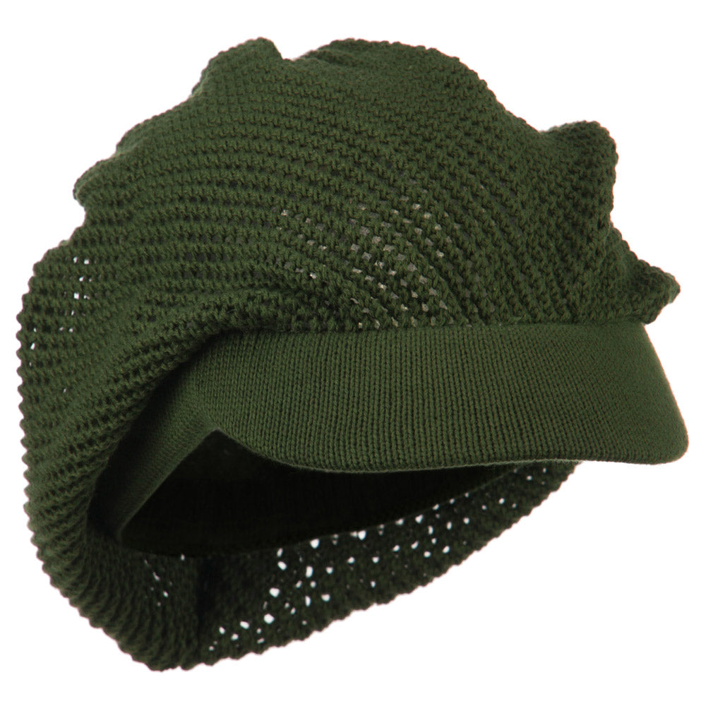 Big Size Mesh Deep Crown Visored Beanie