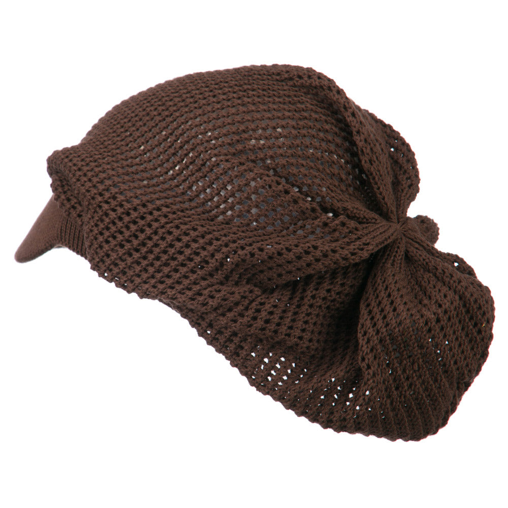 Big Size Mesh Deep Crown Visored Beanie