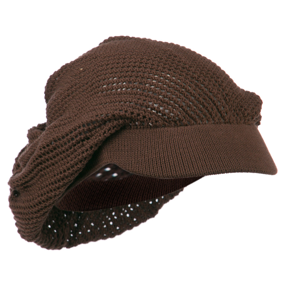 Big Size Mesh Deep Crown Visored Beanie