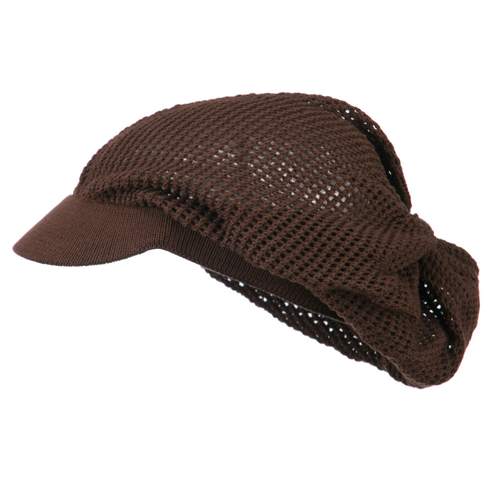 Big Size Mesh Deep Crown Visored Beanie