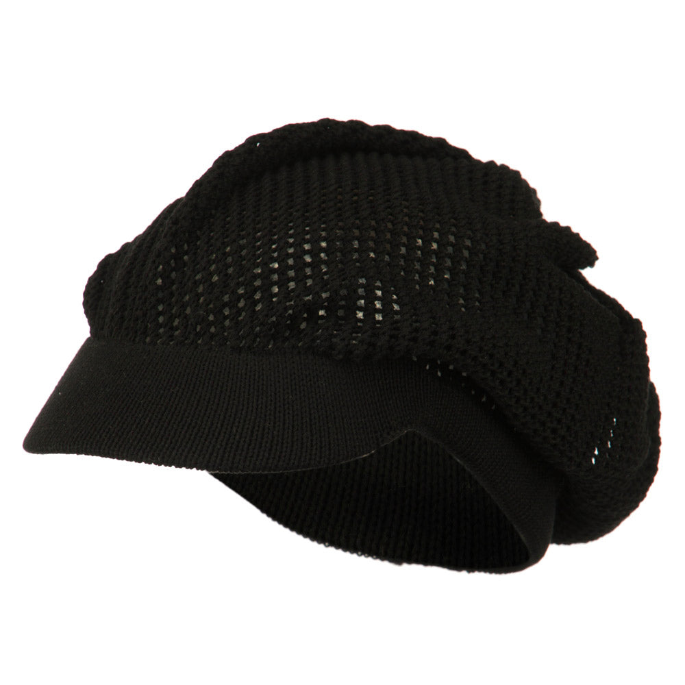 Big Size Mesh Deep Crown Visored Beanie