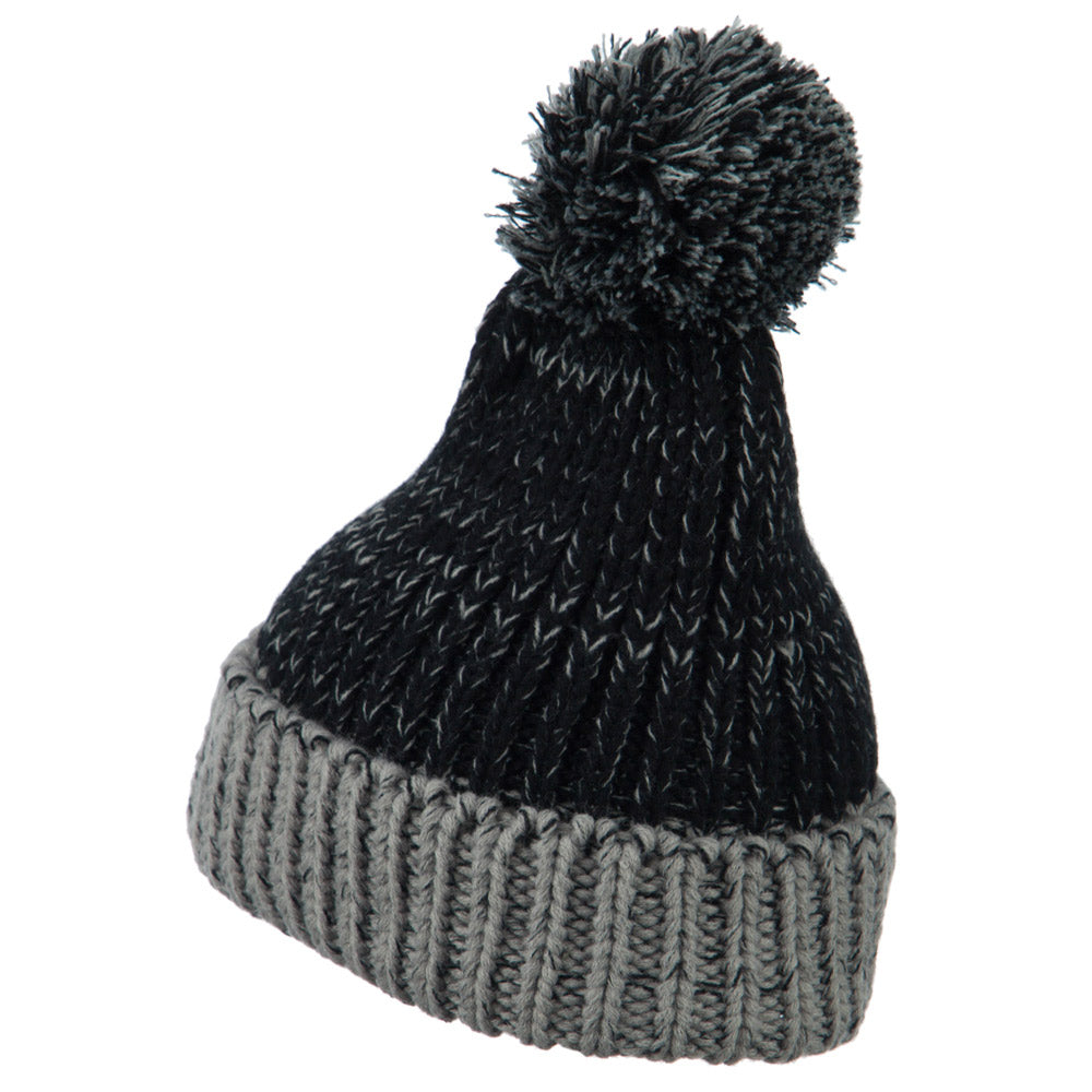 Mixed Tone Acrylic Cuff Beanie