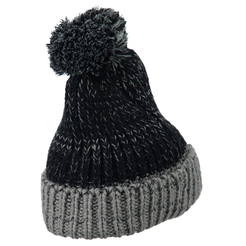 Mixed Tone Acrylic Cuff Beanie