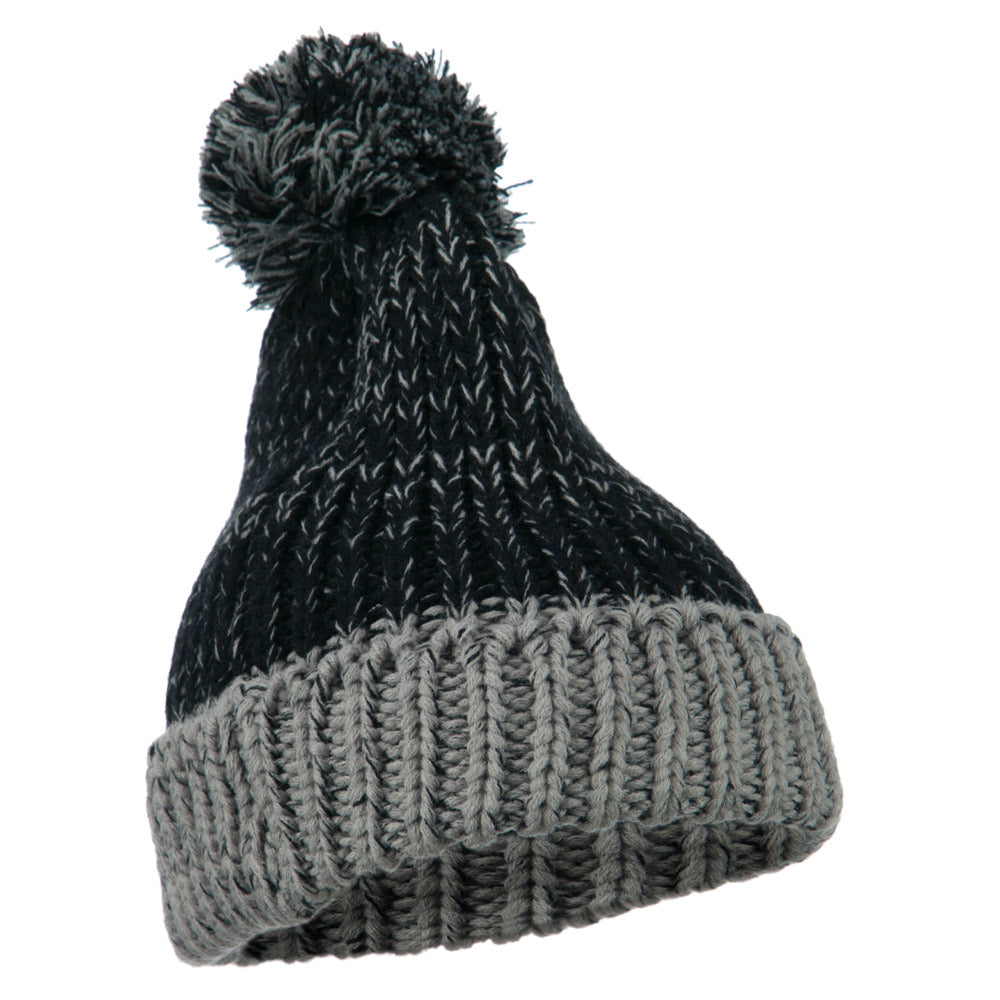 Mixed Tone Acrylic Cuff Beanie