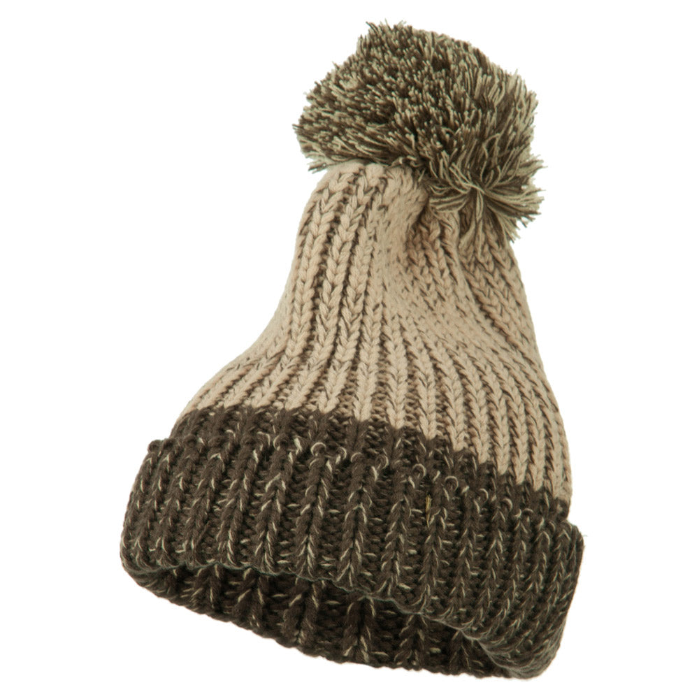 Mixed Tone Acrylic Cuff Beanie