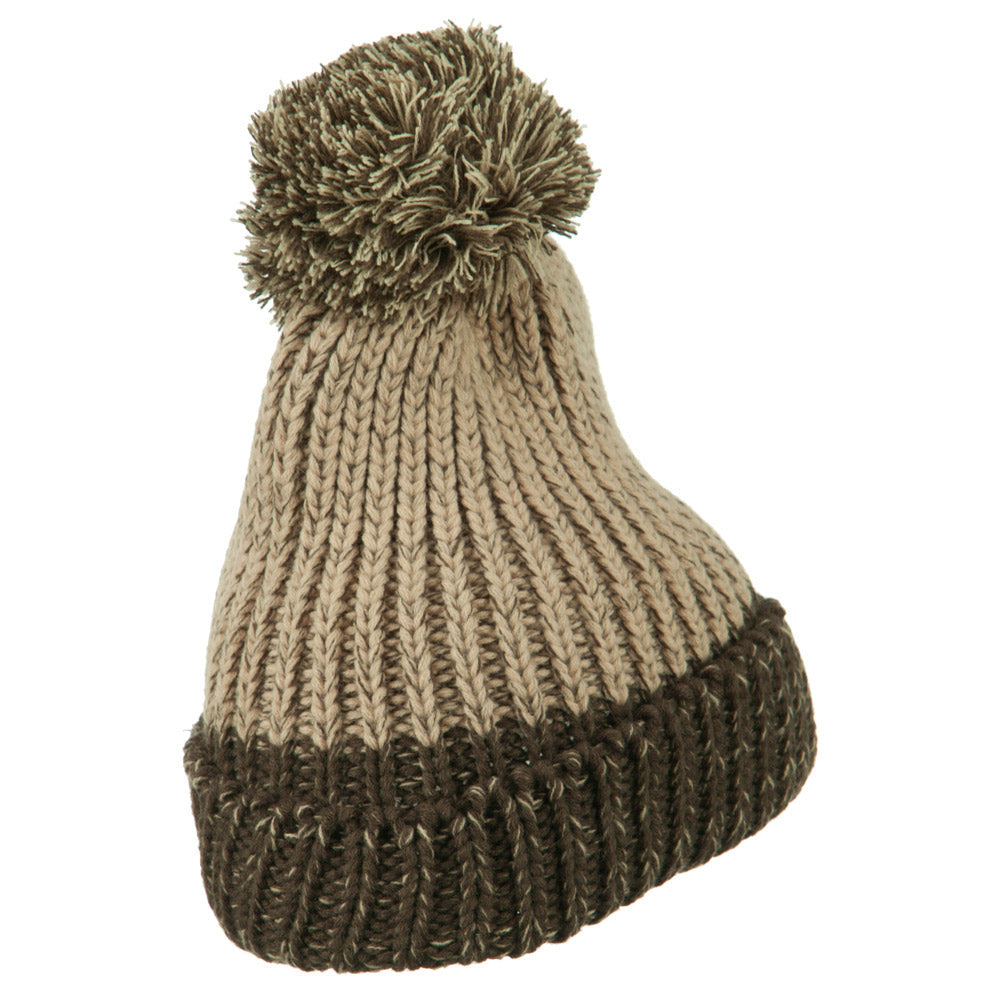 Mixed Tone Acrylic Cuff Beanie