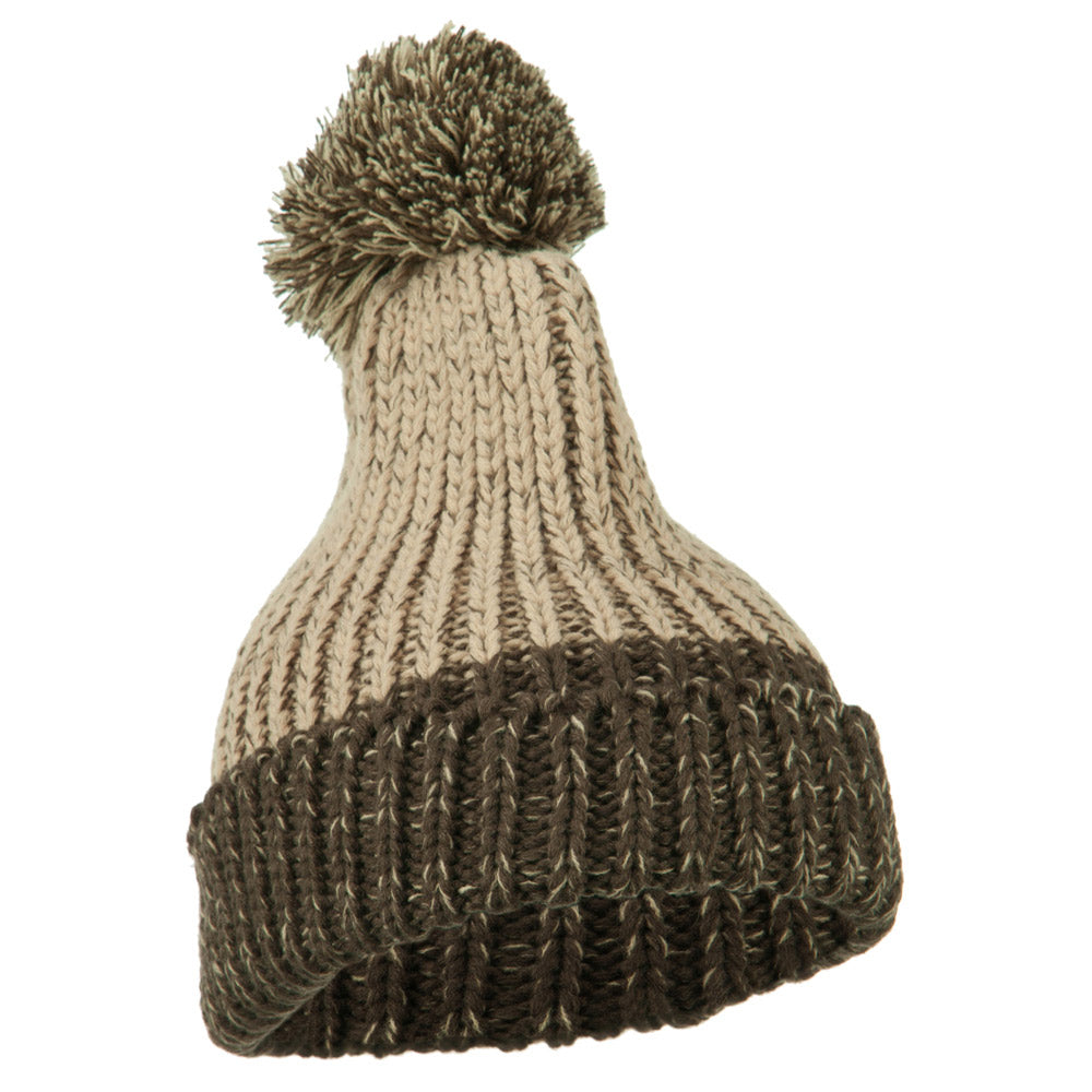 Mixed Tone Acrylic Cuff Beanie