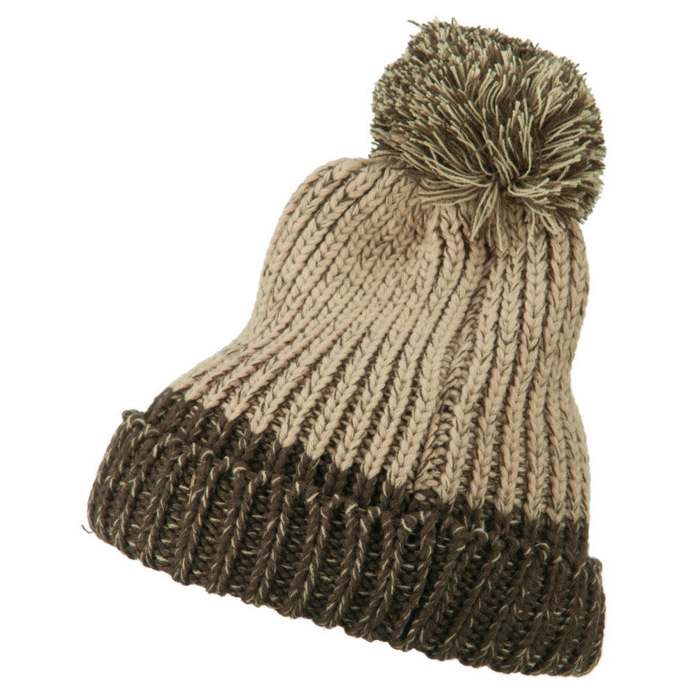 Mixed Tone Acrylic Cuff Beanie