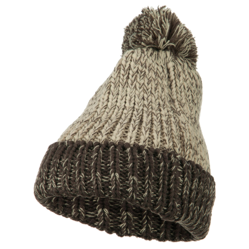 Mixed Tone Acrylic Cuff Beanie