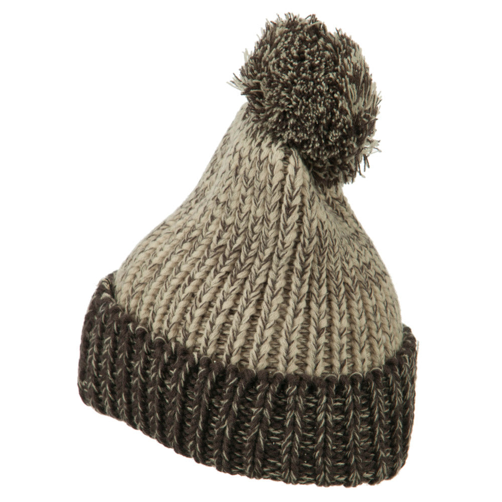 Mixed Tone Acrylic Cuff Beanie