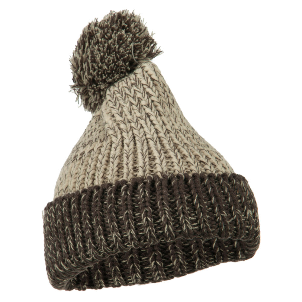 Mixed Tone Acrylic Cuff Beanie