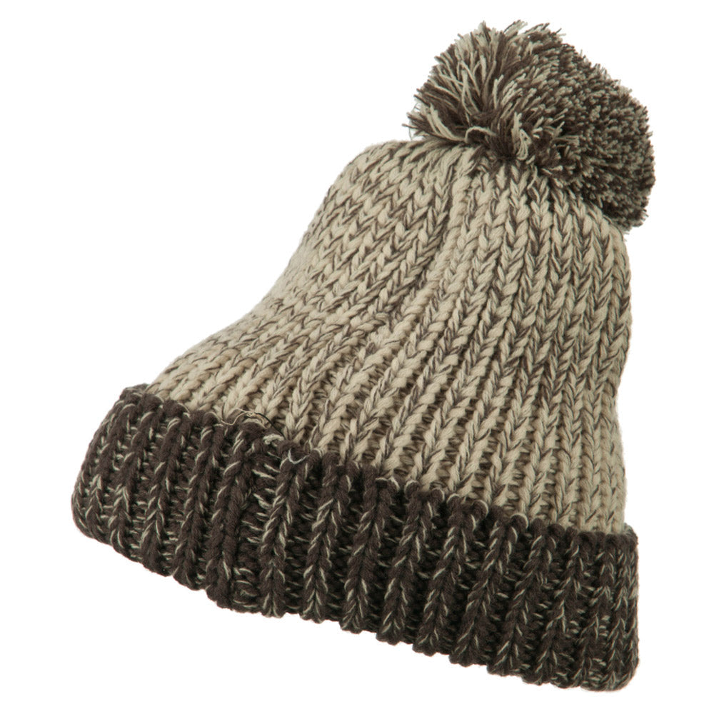 Mixed Tone Acrylic Cuff Beanie