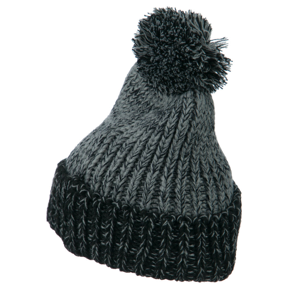 Mixed Tone Acrylic Cuff Beanie
