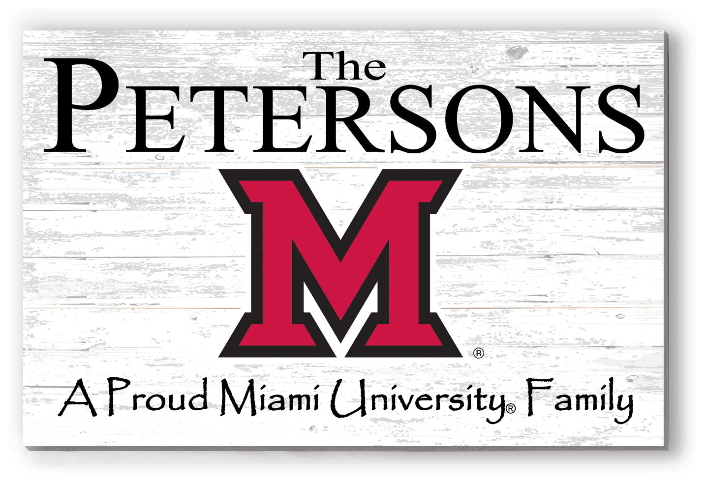 Miami University Personalized Family Name Sign – Custom RedHawks Wood Plaque