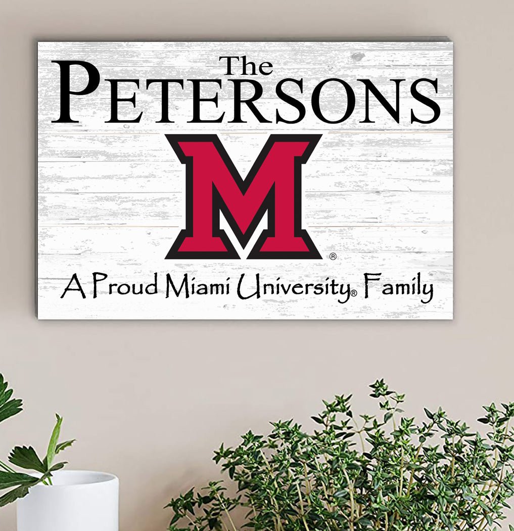 Miami University Personalized Family Name Sign – Custom RedHawks Wood Plaque