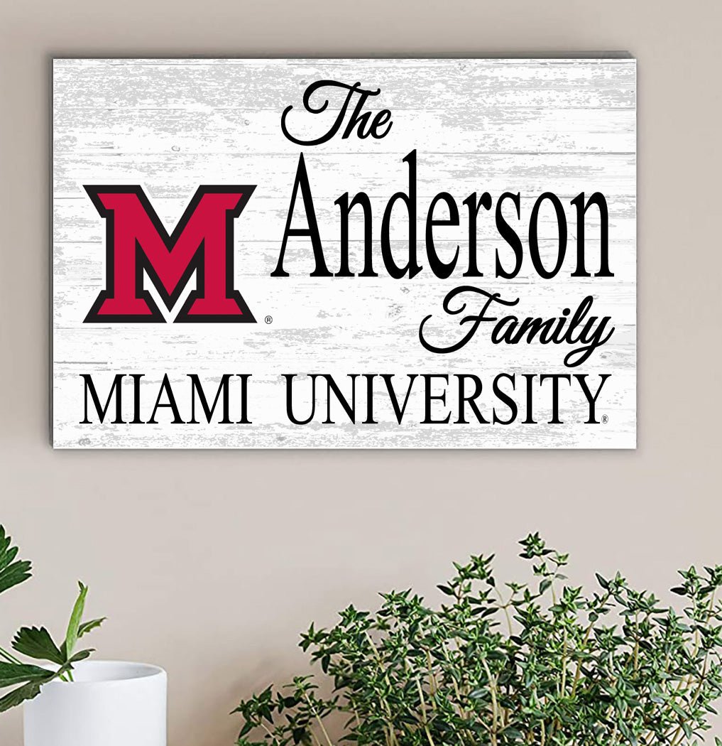 Miami University Personalized Family Name Sign – Custom RedHawks Wood Plaque