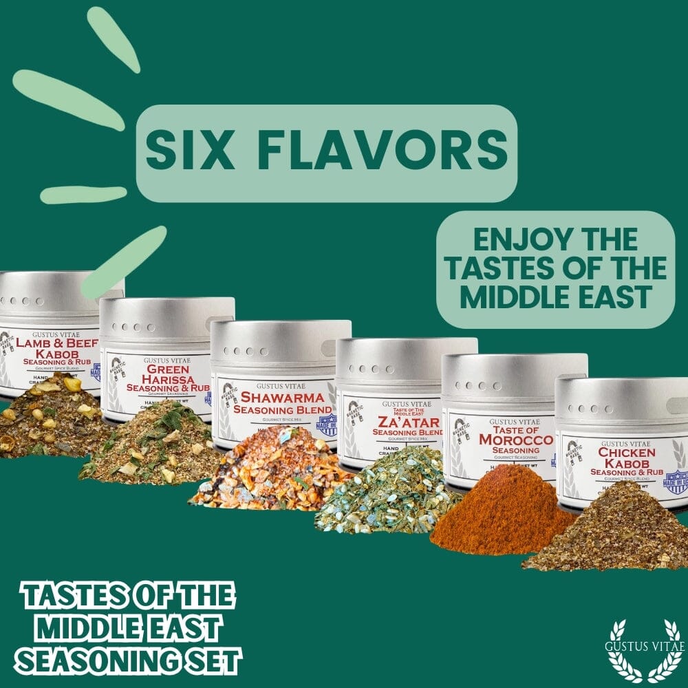 Middle Eastern Seasoning Gift Set - Tastes of The Middle East - Artisanal Spice Blends Six Pack