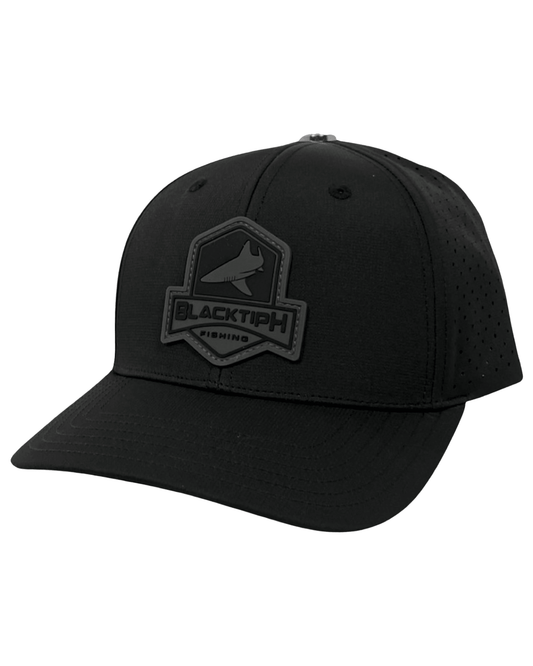 Midnight Black PVC Performance Snapback Hat