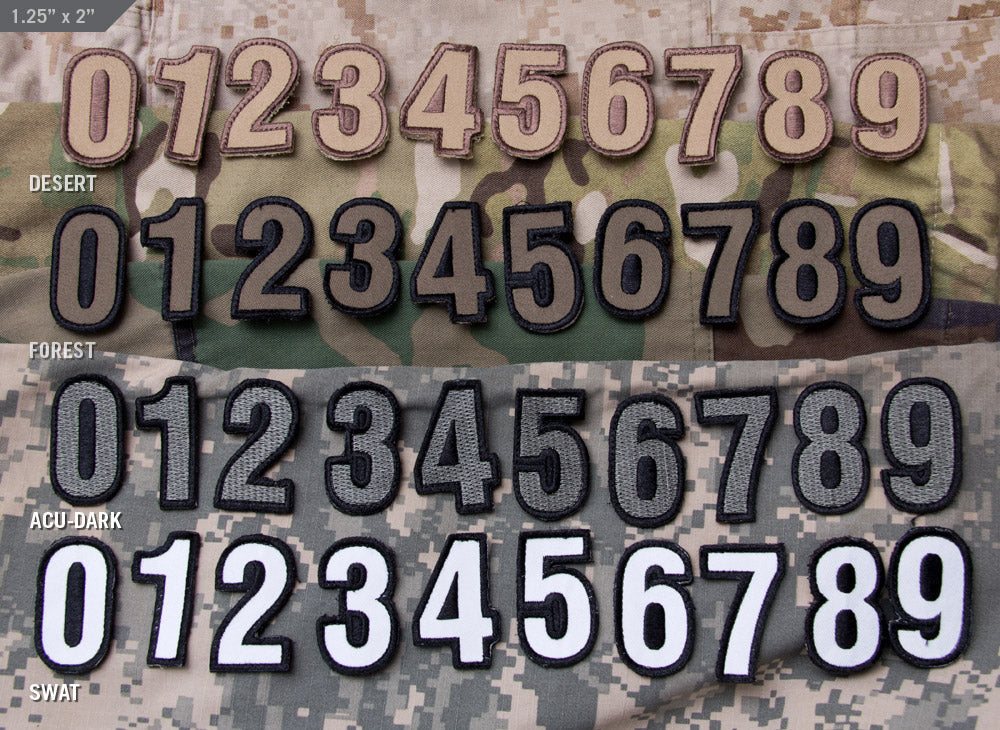 CLEARANCE - Tactical Numbers Patches with Hook Fastener