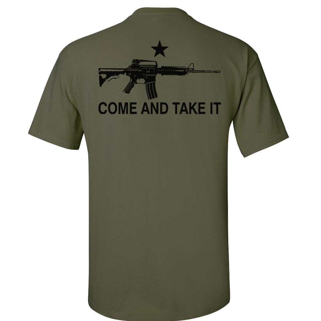 Olive Drab Assault Rifle Come and Take It T-Shirt