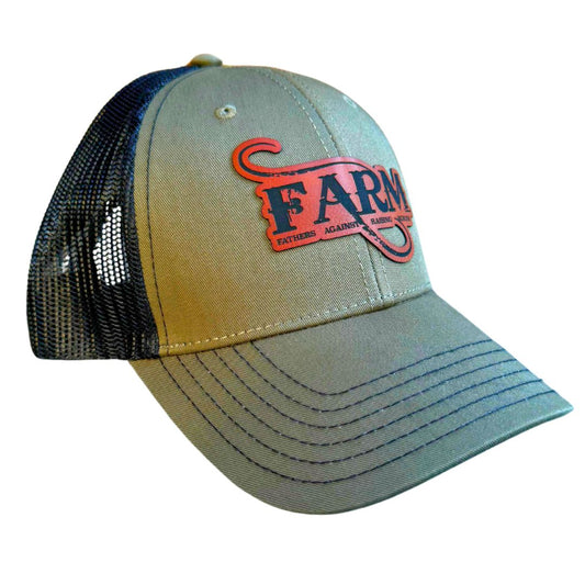 FARM Leather Patch Hat - Military Green/Black
