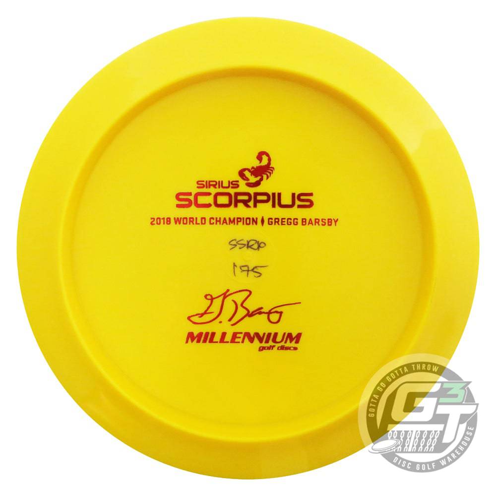 Millennium Bottom Stamp Gregg Barsby Signature Sirius Scorpius Distance Driver Golf Disc