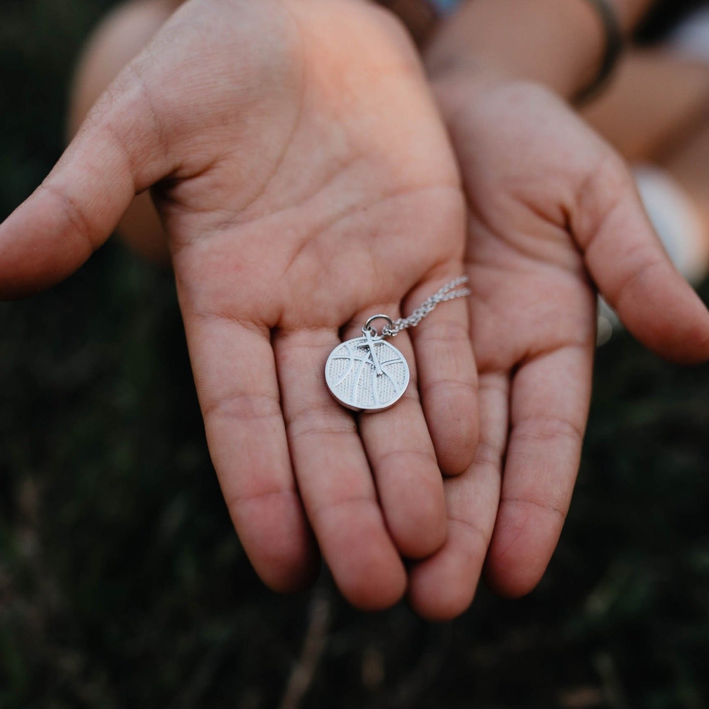 Basketball Dangle Cross Necklace