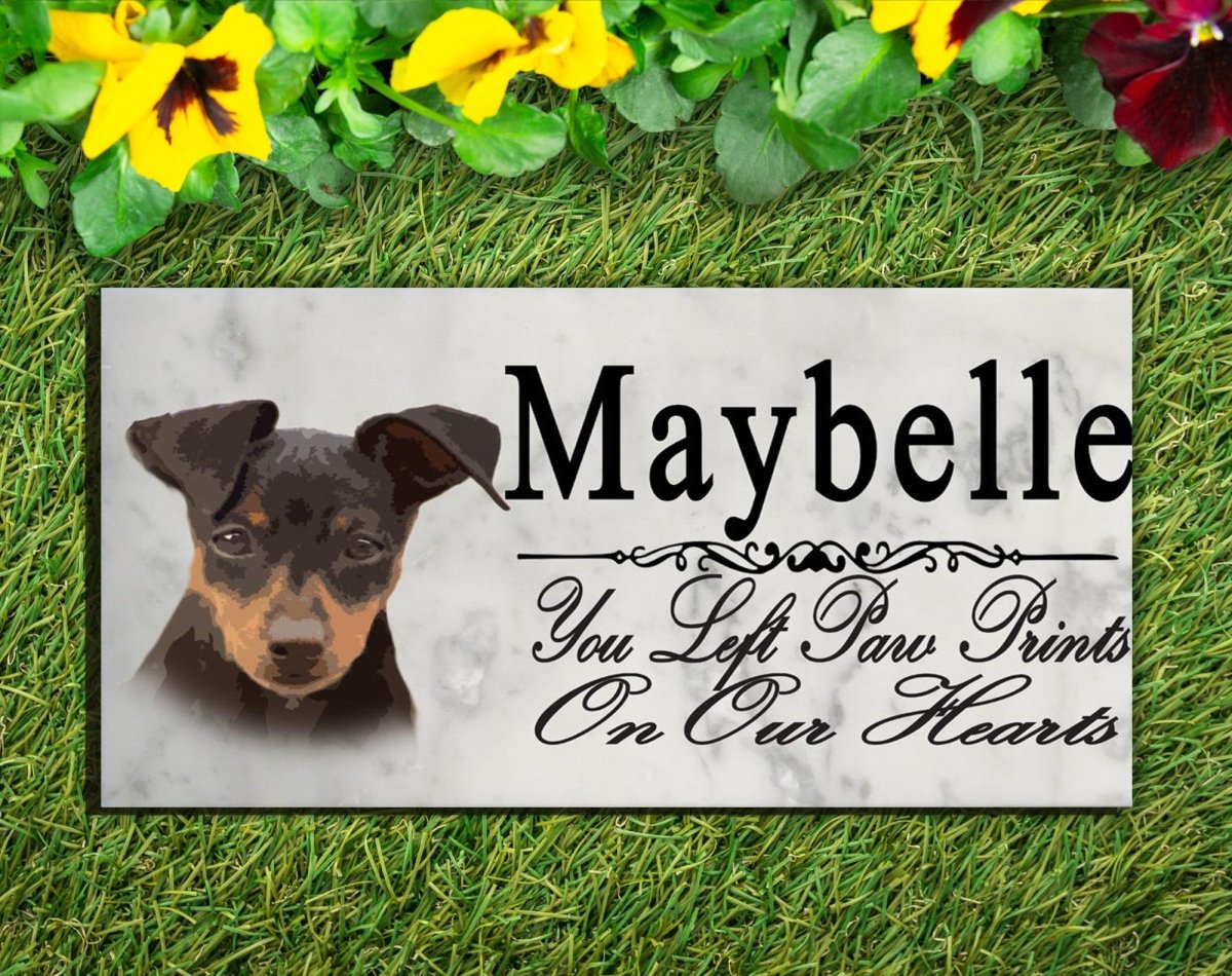 Miniature Pinscher Memorial Stone MinPin Grave Marker or Min Pin Garden Plaque