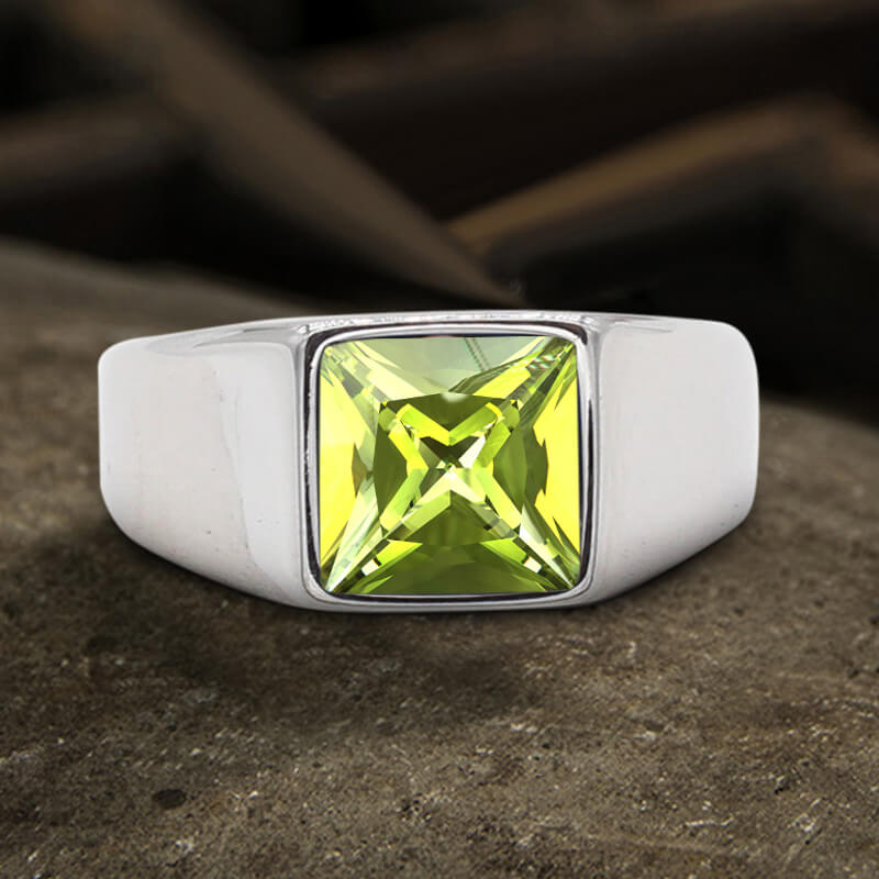 Minimalist Birthstone Stainless Steel Ring