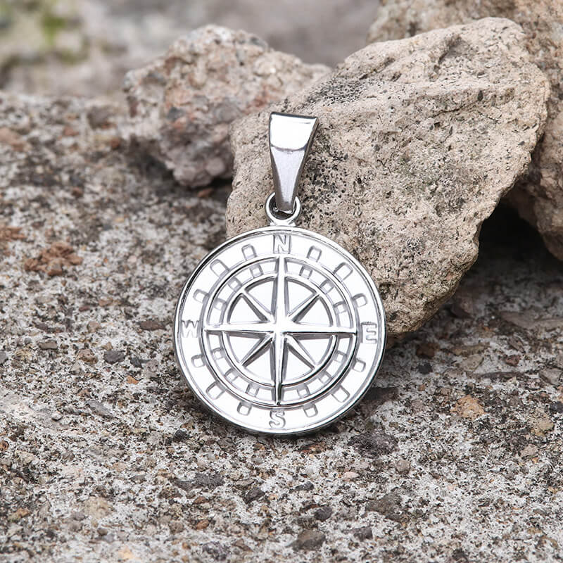 Minimalist Compass Stainless Steel Pendant
