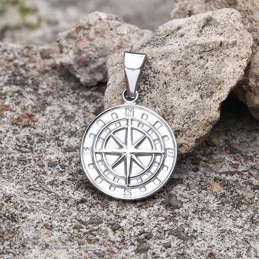 Minimalist Compass Stainless Steel Pendant