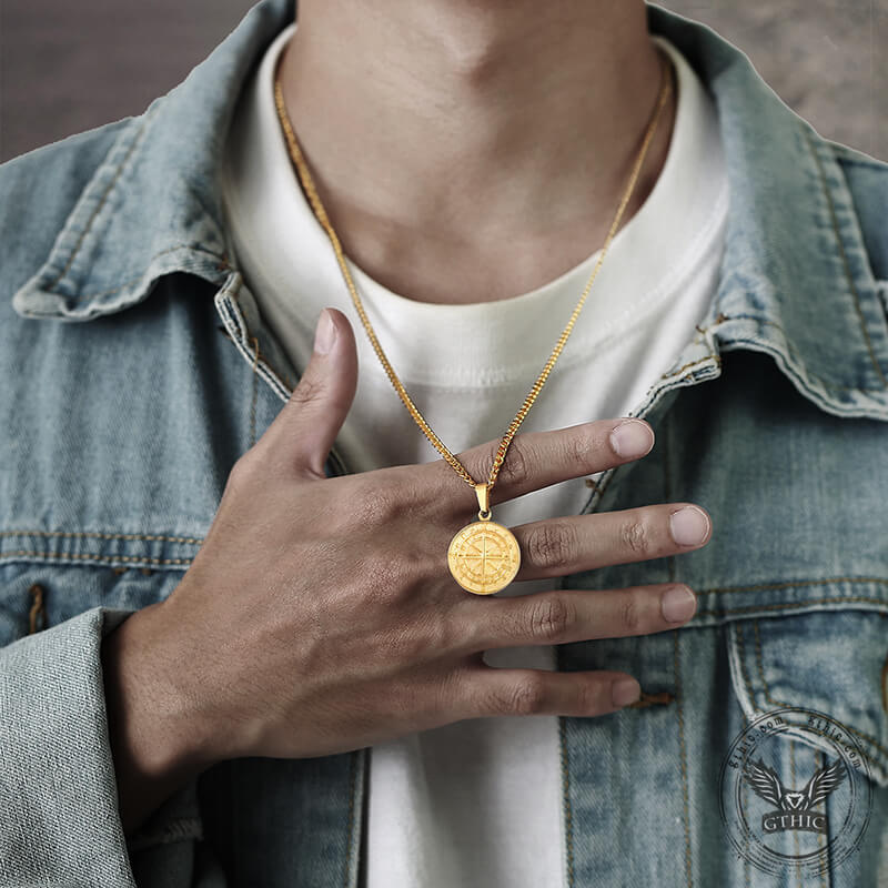 Minimalist Compass Stainless Steel Pendant