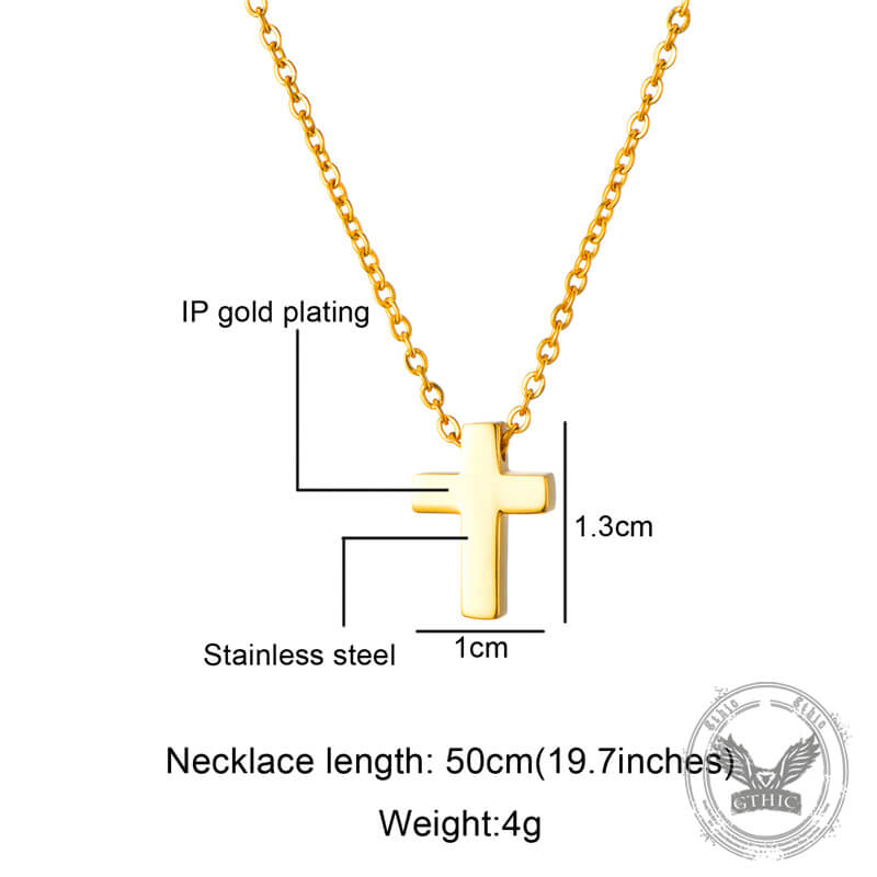GTHIC Minimalist Cross Stainless Steel Charms Necklace
