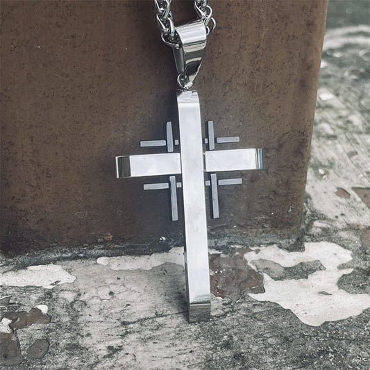 Minimalist Cross Stainless Steel Pendant