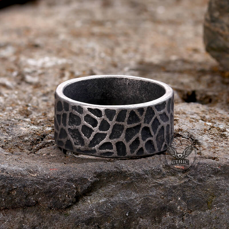 Minimalist Retro Texture Cross Stainless Steel Ring