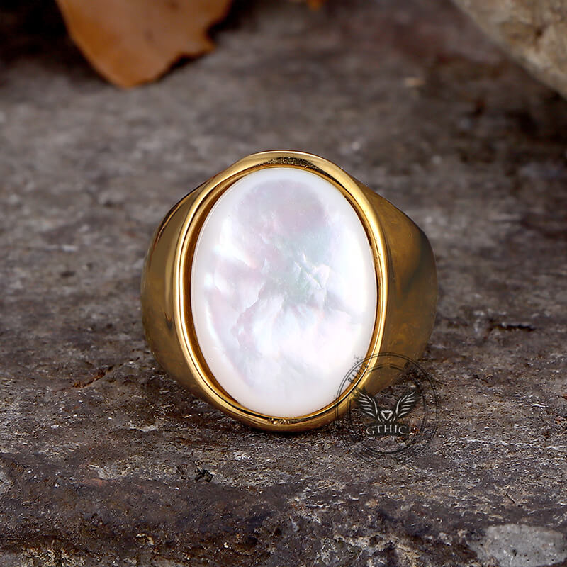 Minimalist Round Shell Stainless Steel Ring