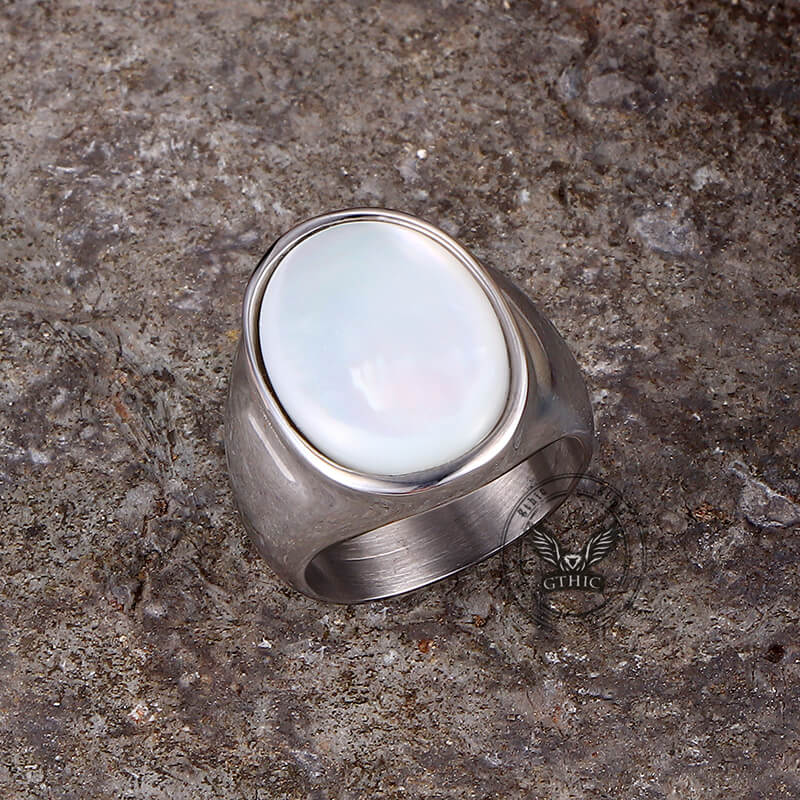 Minimalist Round Shell Stainless Steel Ring