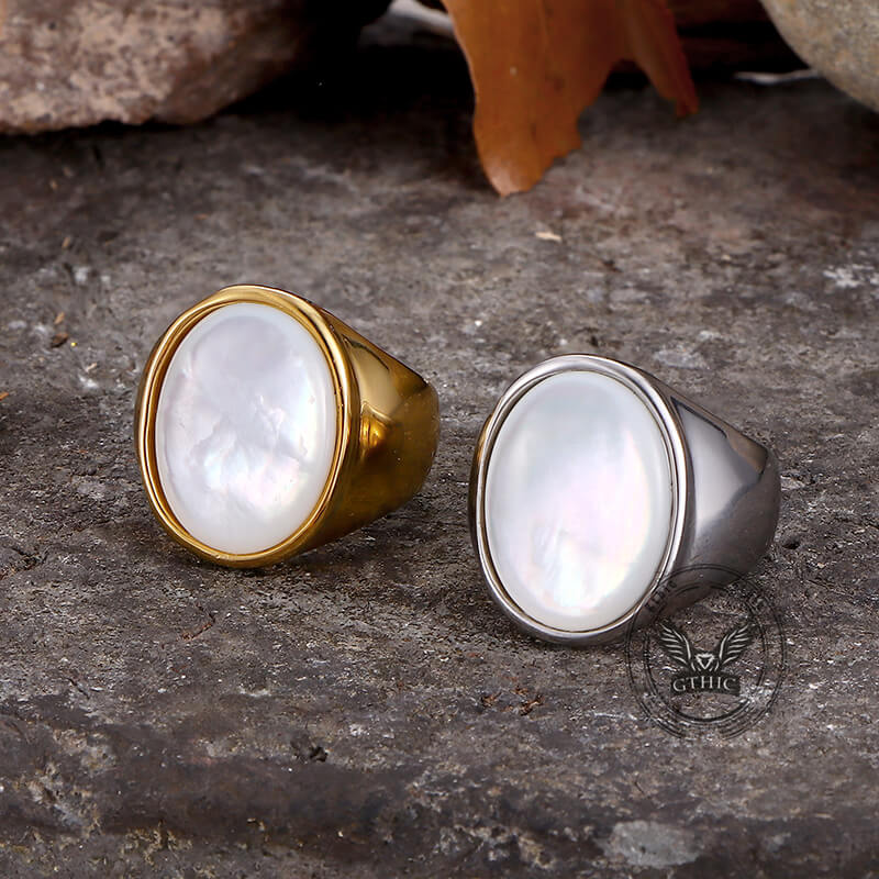 Minimalist Round Shell Stainless Steel Ring