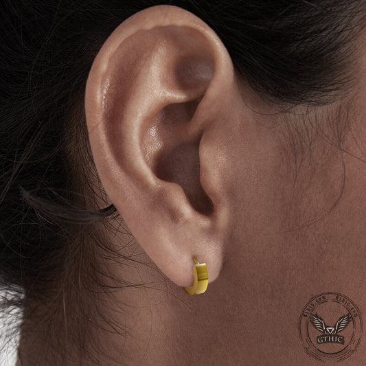 Minimalist Solid Color Stainless Steel Huggie Earrings