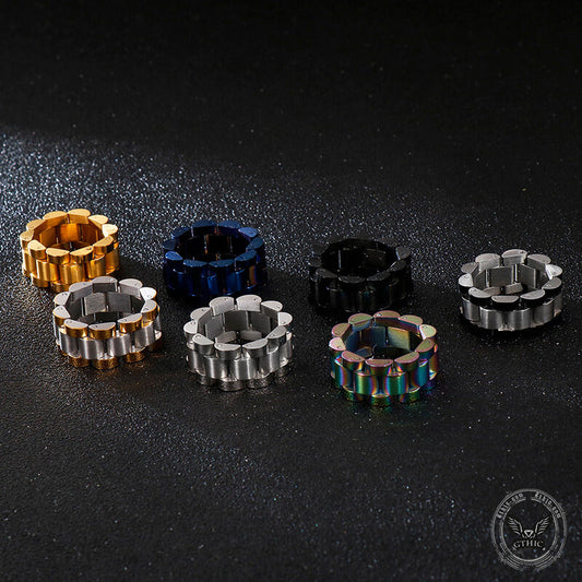 Minimalist Watch Chain Design Stainless Steel Ring