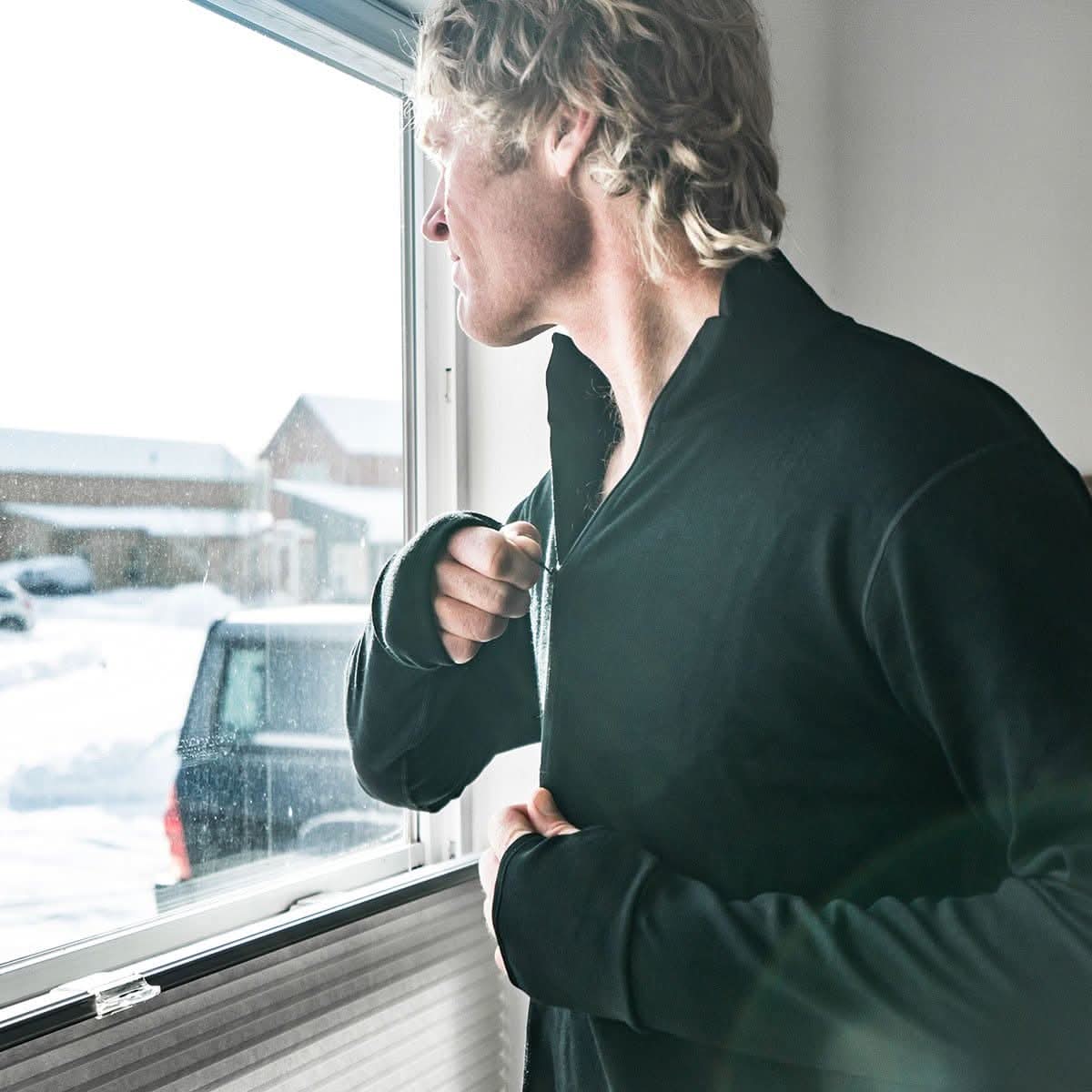 Heavyweight Men's Wool 1/4 Zip - 100% Merino Wool