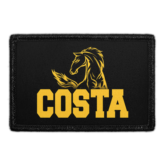 Mira Costa - Costa Text - Horse On Black - Removable Patch