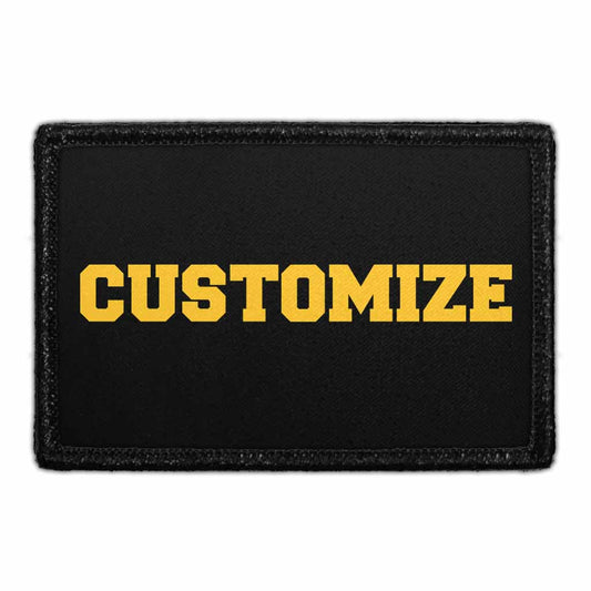 Custom Yellow Text On Black - Removable Patch