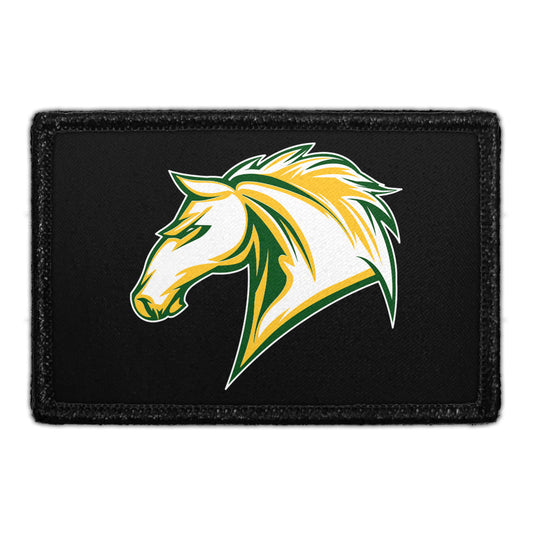 Mira Costa Horse Head - Black Background - Removable Patch