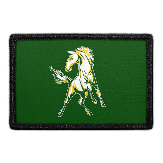 Mira Costa Horse - White & Yellow - Removable Patch